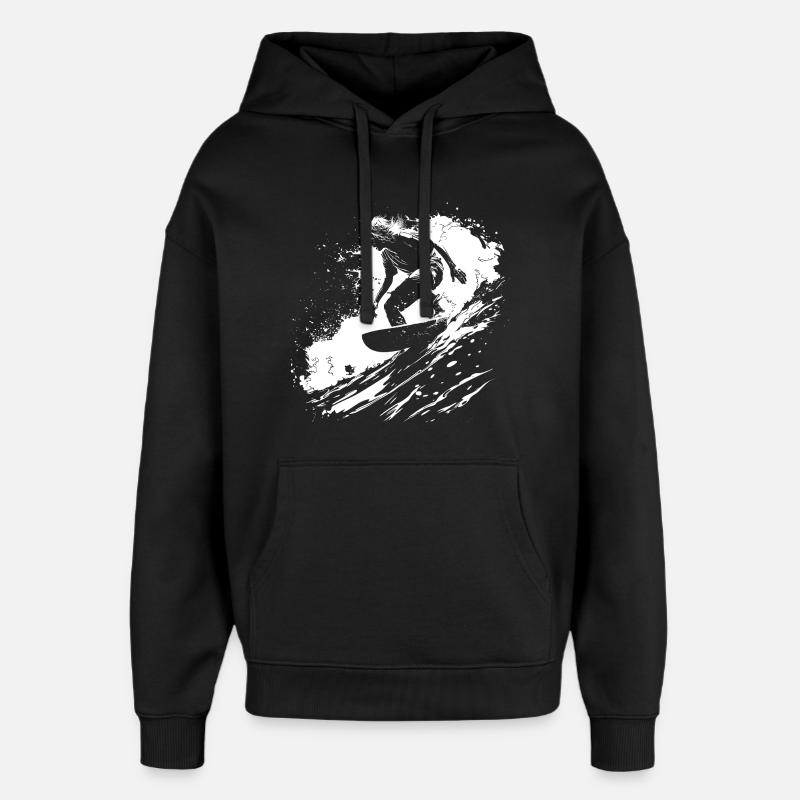 Surfing - Oversized Unisex Hoodie von Stanley/Stella - Schwarz
