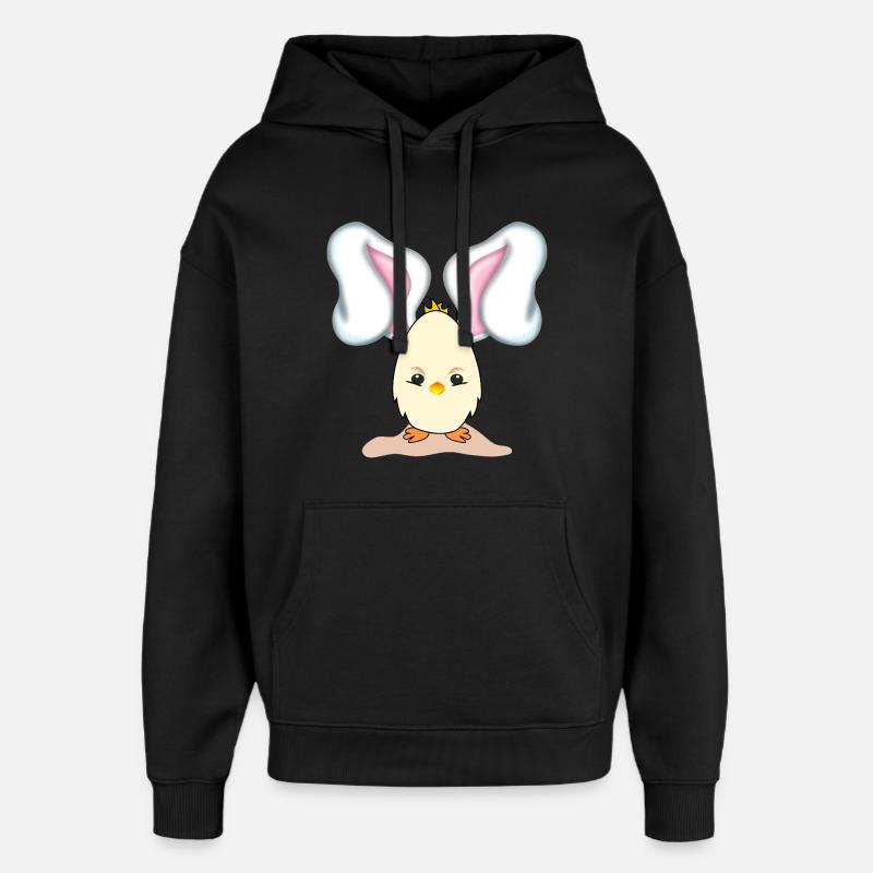 EASTER BUNNY CHICK EASTER BUNNY - Oversized Unisex Hoodie by Stanley/Stella - black
