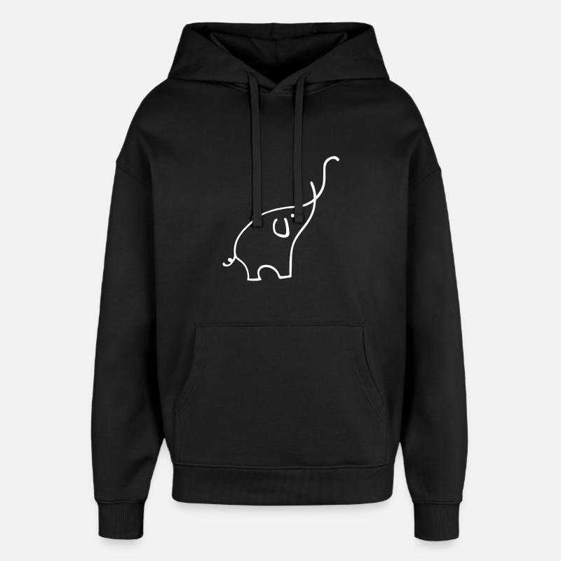 Elefant - Oversized Unisex Hoodie von Stanley/Stella - Schwarz