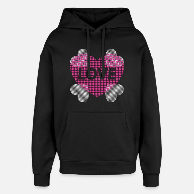 Cœur avec Amour. - Sweat à capuche unisexe Stanley/Stella Oversized - noir