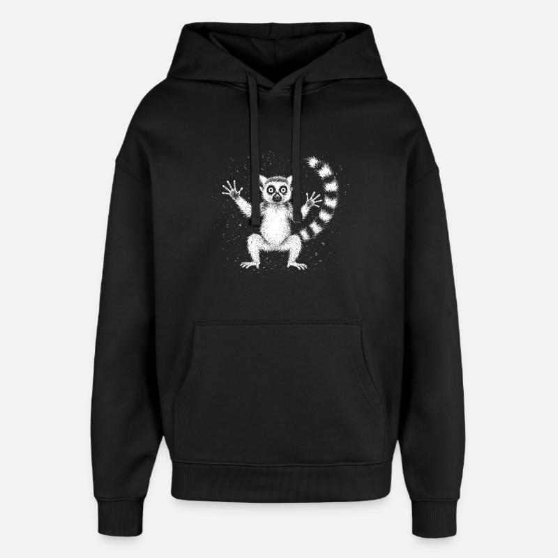 Lemur - Oversized Unisex Hoodie von Stanley/Stella - Schwarz