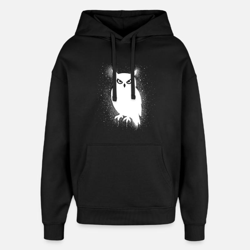 Drôle de hibou - Sweat à capuche unisexe Stanley/Stella Oversized - noir