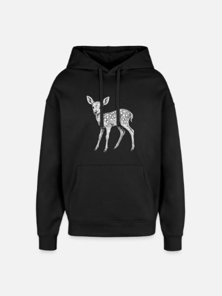 Faon - Sweat à capuche unisexe Stanley/Stella Oversized - noir