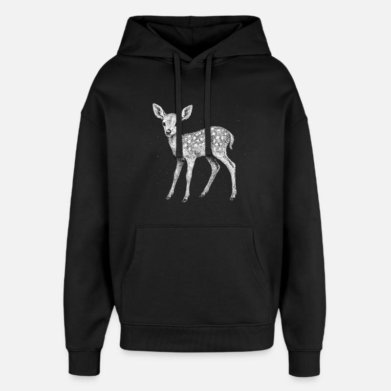Rehkitz - Oversized Unisex Hoodie von Stanley/Stella - Schwarz