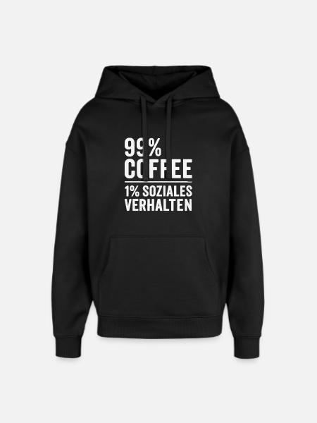 99% Coffee - Oversized Unisex Hoodie by Stanley/Stella - black