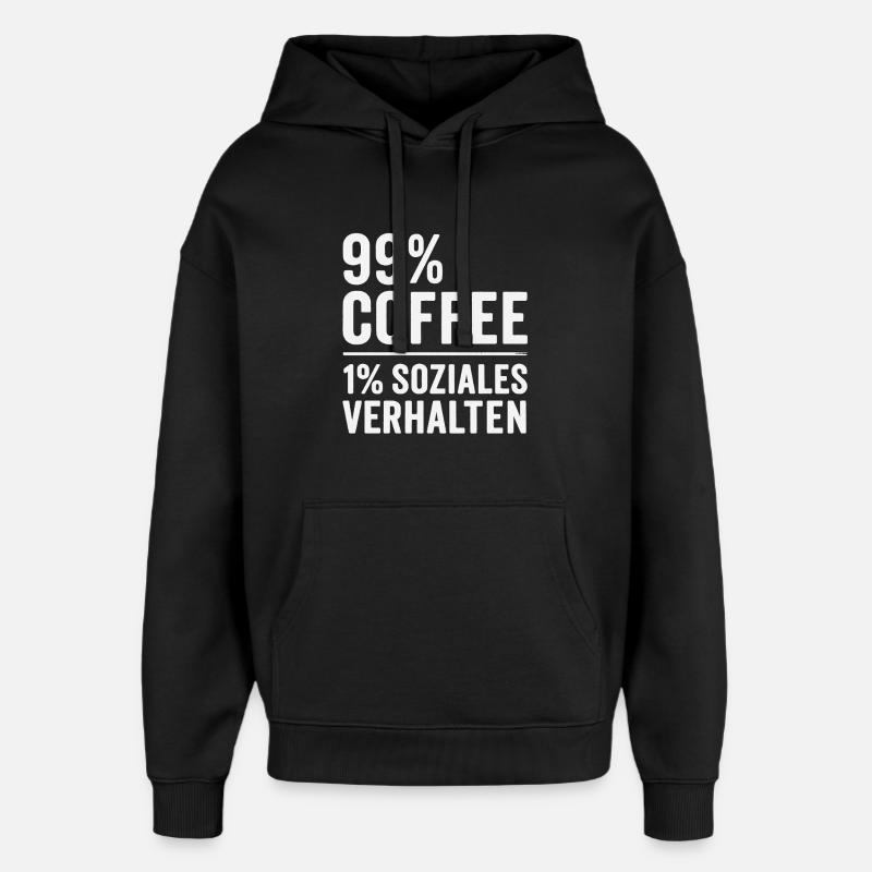 99 % Café - Sweat à capuche unisexe Stanley/Stella Oversized - noir