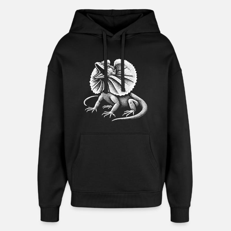 Lézard dragon recourbé - Sweat à capuche unisexe Stanley/Stella Oversized - noir