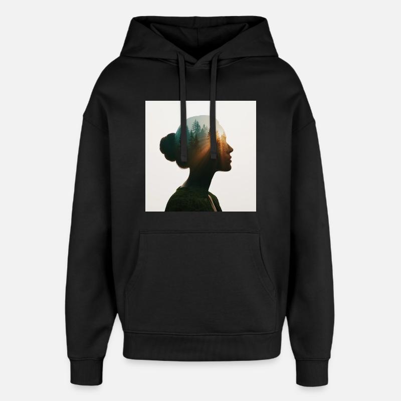 Waldseele - Oversized Unisex Hoodie von Stanley/Stella - Schwarz