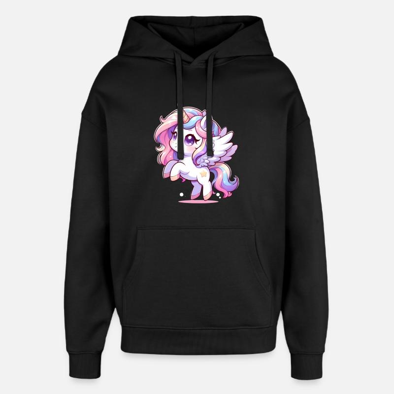 Licorne magique - Sweat à capuche unisexe Stanley/Stella Oversized - noir
