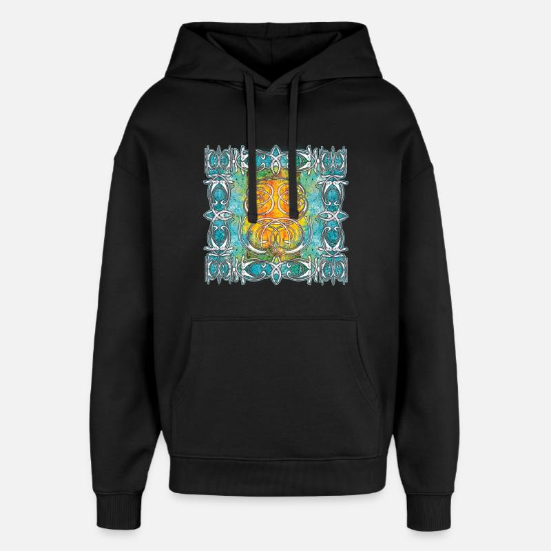 Motif celtique avec motifs soleil - Sweat à capuche unisexe Stanley/Stella Oversized - noir