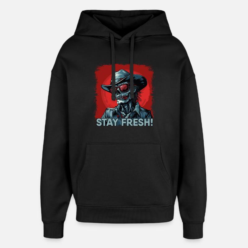 Cowboy zombie avec dicton - Sweat à capuche unisexe Stanley/Stella Oversized - noir