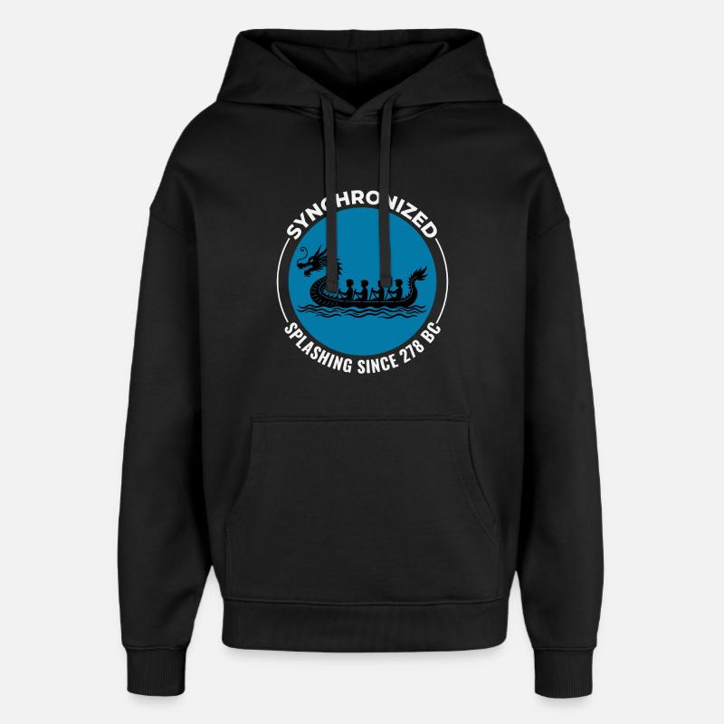 Synchronisiertes Paddeldesign - Oversized Unisex Hoodie von Stanley/Stella - Schwarz