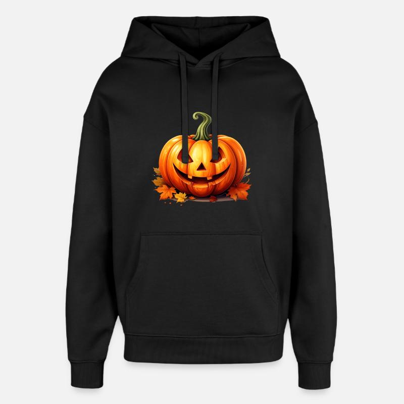 Joyeux Halloween lanterne citrouille - Sweat à capuche unisexe Stanley/Stella Oversized - noir
