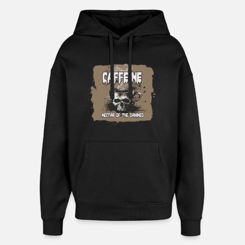 Le café, nectar des damnés - Sweat à capuche unisexe Stanley/Stella Oversized - noir
