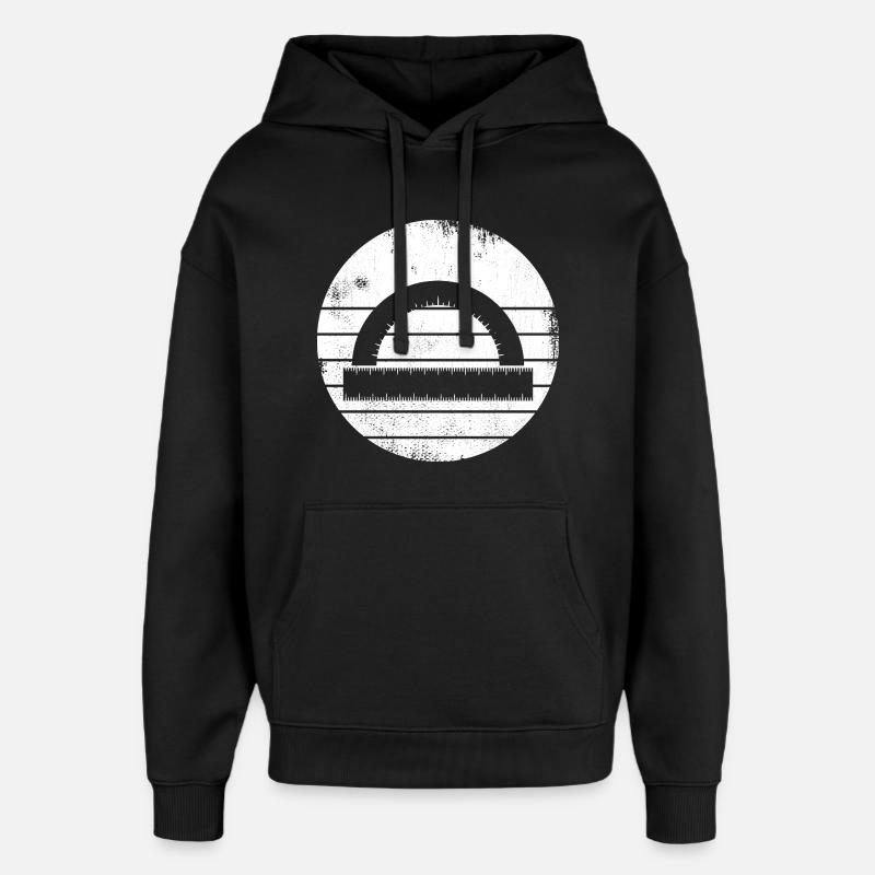 Semi-circular protractor - Oversized Unisex Hoodie by Stanley/Stella - black