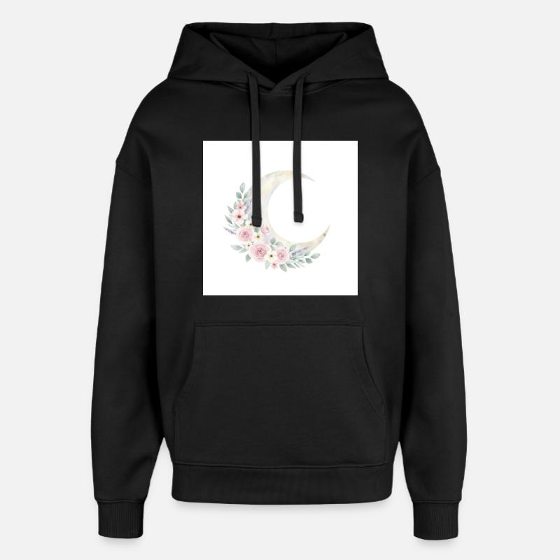 Couronne de fleurs de lune - Sweat à capuche unisexe Stanley/Stella Oversized - noir
