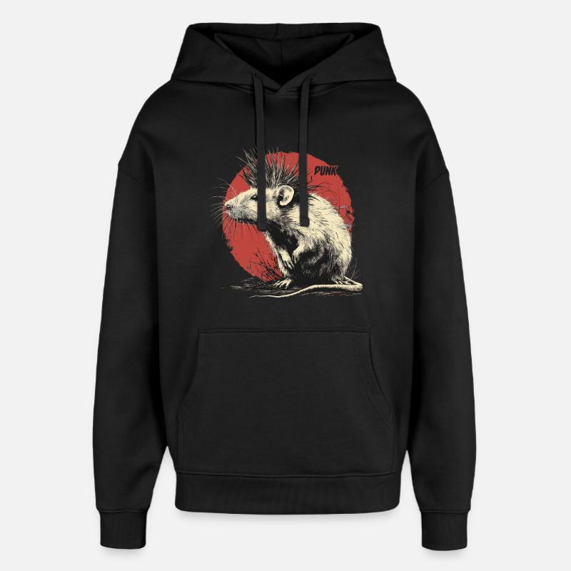 Punk Rock Rat - Sweat à capuche unisexe Stanley/Stella Oversized - noir