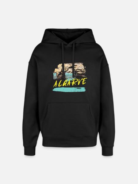 Cliffs Algarve illustration Portugal - Oversized Unisex Hoodie by Stanley/Stella - black