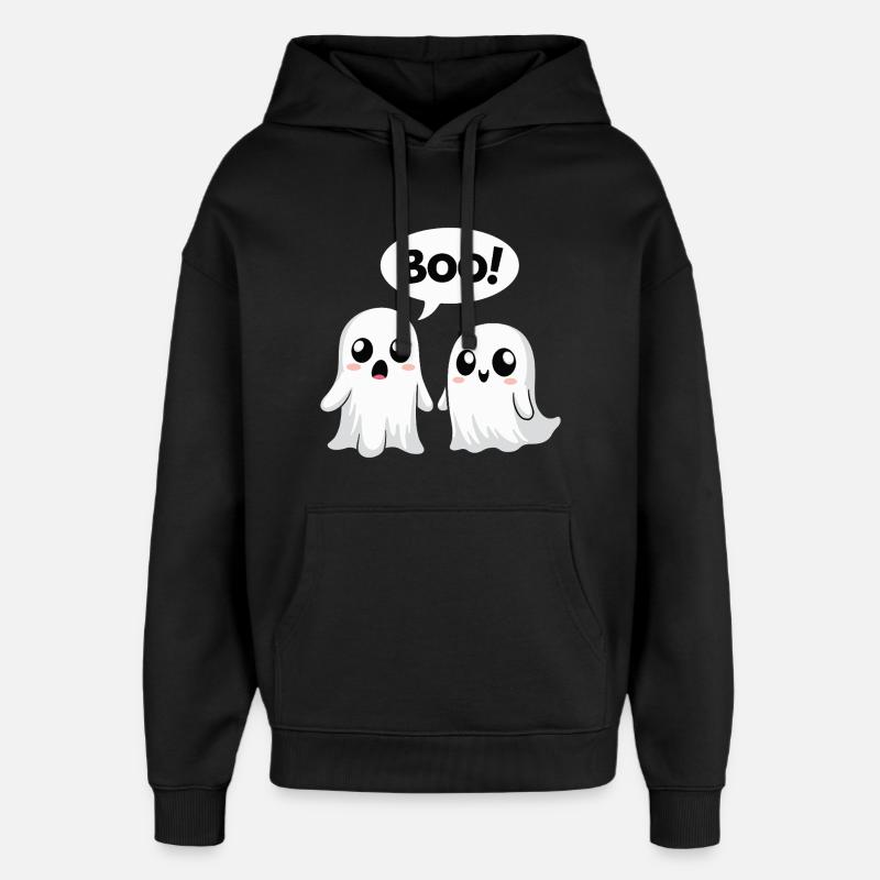Halloween Mignon Boo Fantômes - Sweat à capuche unisexe Stanley/Stella Oversized - noir