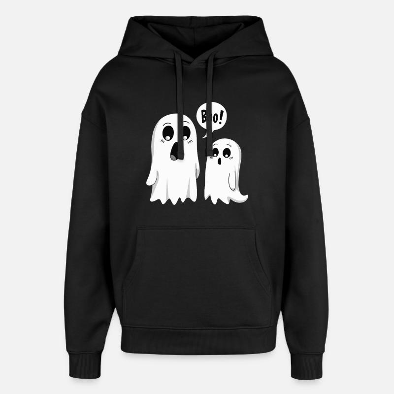 Halloween Cute Boo Ghosts - Oversized Unisex Hoodie by Stanley/Stella - black