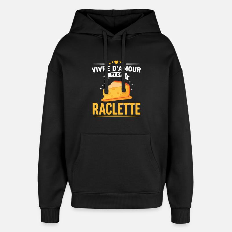 Amour Raclette Soirée Cadeau Original - Sweat à capuche unisexe Stanley/Stella Oversized - noir