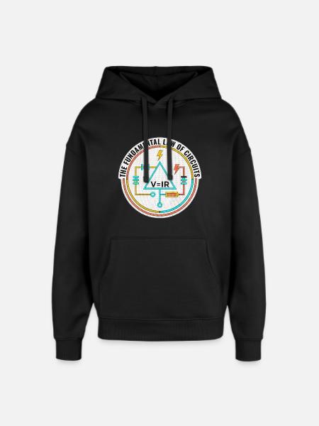 Lahja sähköinsinöörille, hauska piiripaita - Huppari unisex Stanley/Stella Oversized - musta