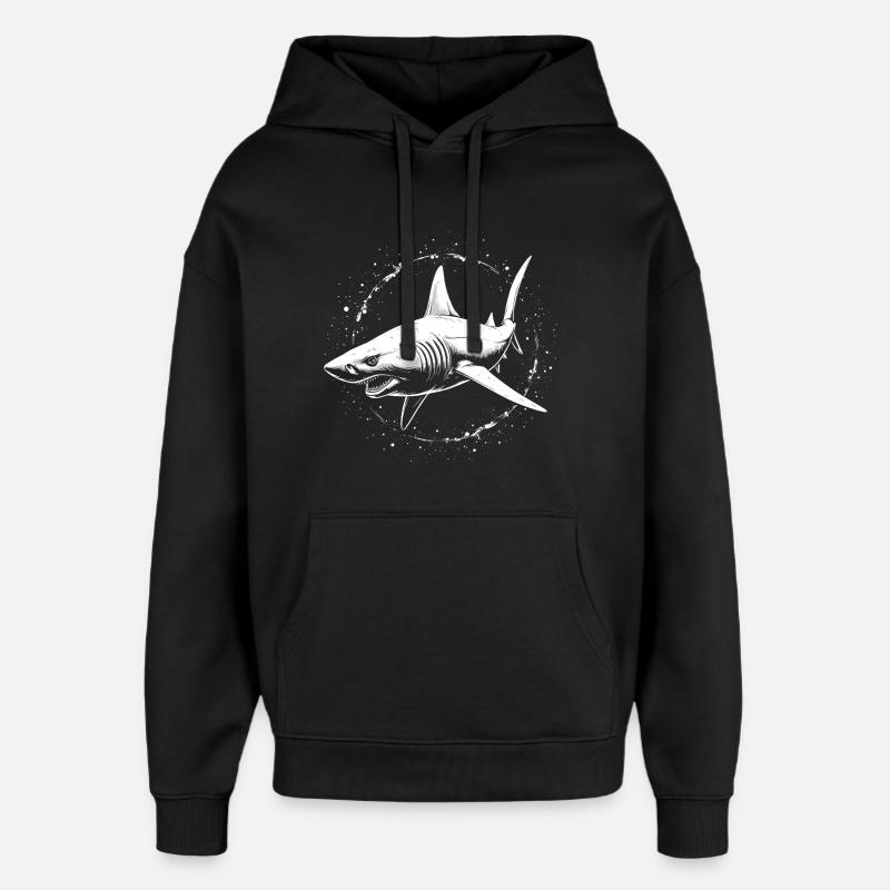 requin prédateur prédateur de l’océan - Sweat à capuche unisexe Stanley/Stella Oversized - noir