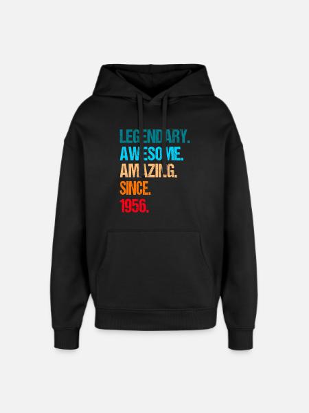 70 Birthday 1956 - Oversized Unisex Hoodie by Stanley/Stella - black