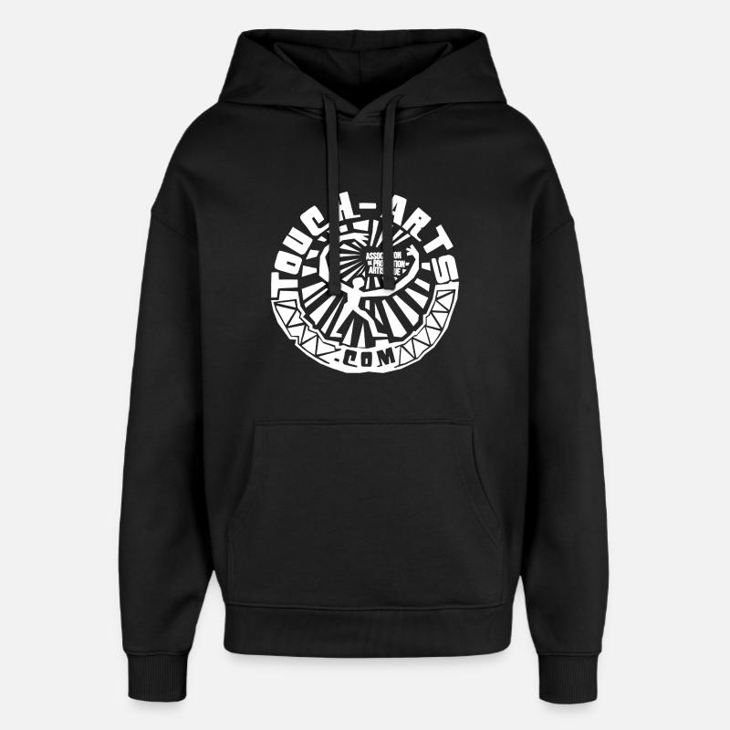 big-logo-rond-transparent-blanc - Sweat à capuche unisexe Stanley/Stella Oversized - noir