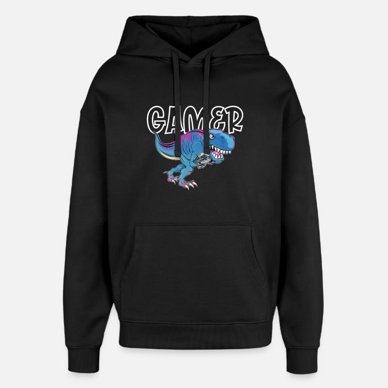 Gamer Gaming T_Rex - Sweat à capuche unisexe Stanley/Stella Oversized - noir