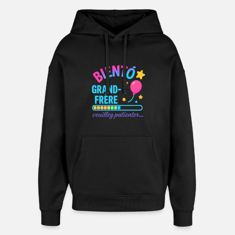 Bald wartet ein großer Bruder - Oversized Unisex Hoodie von Stanley/Stella - Schwarz