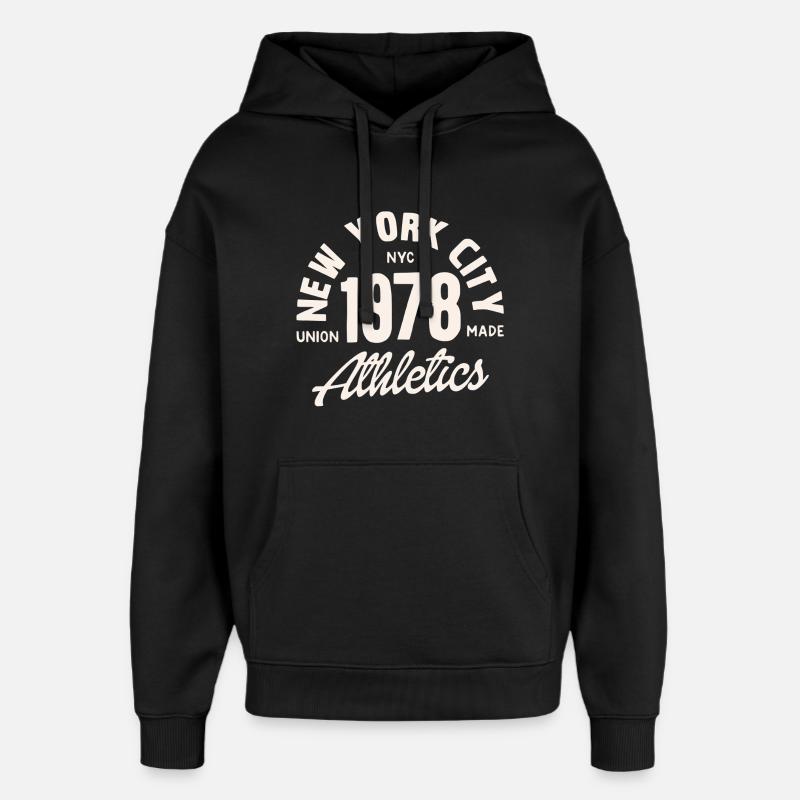 Athlétisme rétro NYC 1978 - Sweat à capuche unisexe Stanley/Stella Oversized - noir