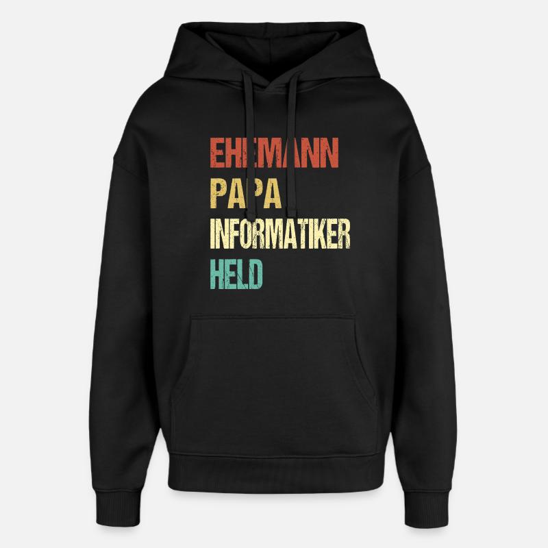 Computer scientist dad - Oversized Unisex Hoodie by Stanley/Stella - black