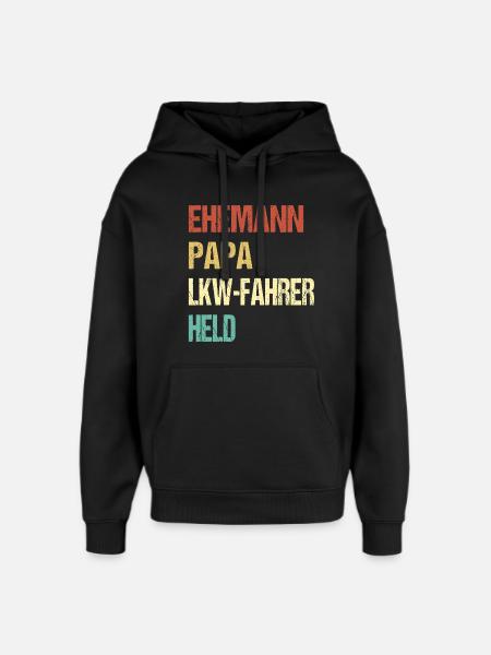 LKW Fahrer Papa - Oversized Unisex Hoodie von Stanley/Stella - Schwarz