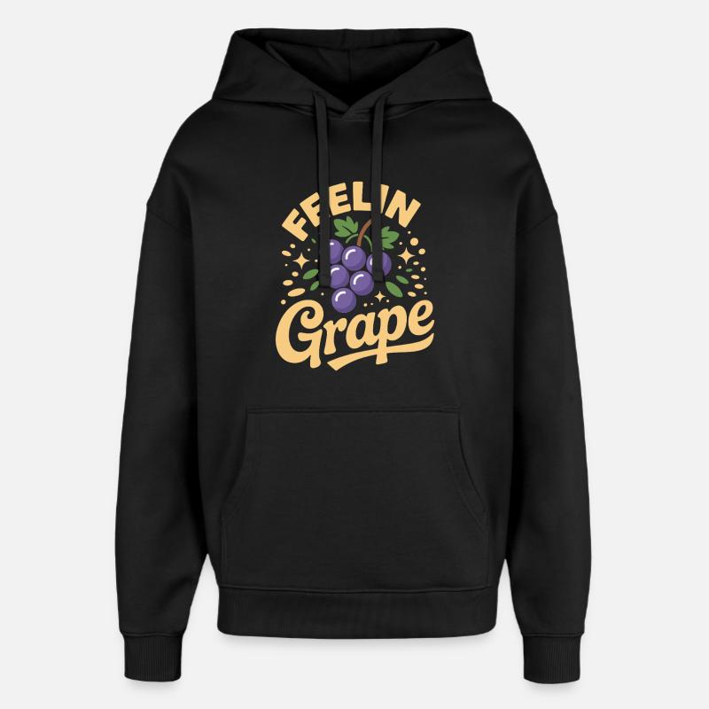 Feelin Grape - Sweat à capuche unisexe Stanley/Stella Oversized - noir