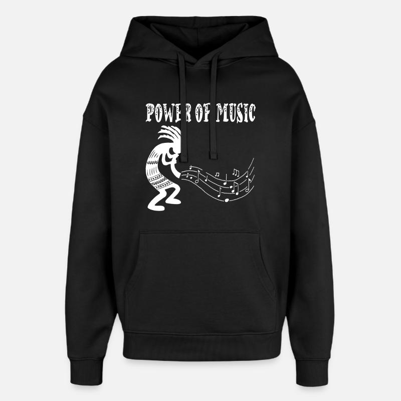 Musicien tribal (blanc) - Sweat à capuche unisexe Stanley/Stella Oversized - noir