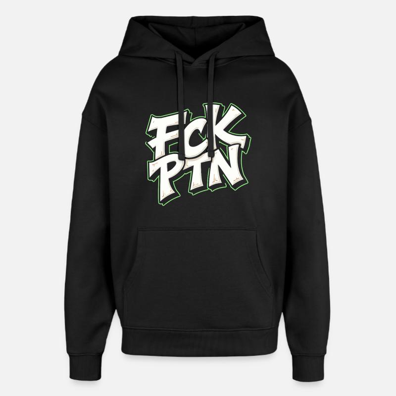 FCK PTN Anti Putin Statement - Oversized Unisex Hoodie by Stanley/Stella - black