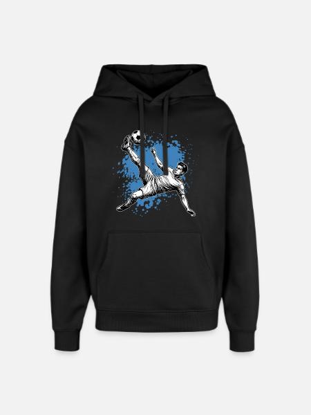 Fußball Schuss Fallrückzieher Tor Seitfallzieher - Oversized Unisex Hoodie von Stanley/Stella - Schwarz