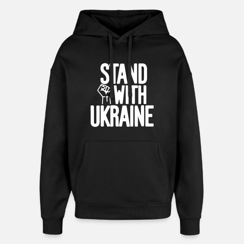 Solidarité avec l’Ukraine - Sweat à capuche unisexe Stanley/Stella Oversized - noir