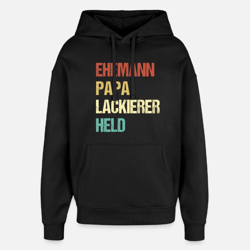 Père peintre - Sweat à capuche unisexe Stanley/Stella Oversized - noir