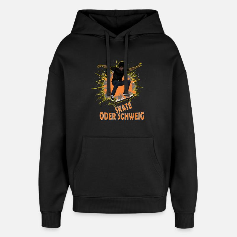 Patinage ou éclaboussure silencieuse - Sweat à capuche unisexe Stanley/Stella Oversized - noir