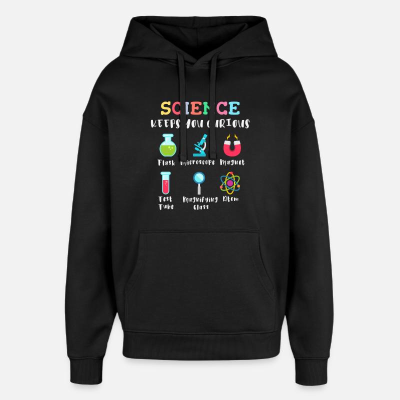 La science suscite la curiosité - Sweat à capuche unisexe Stanley/Stella Oversized - noir