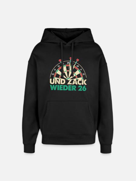 And Zack Again 26 Dartboard Design - Oversized Unisex Hoodie by Stanley/Stella - black
