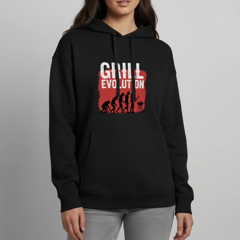 Grill Evolution Funny Grill Master Saying Oversized Unisex Hoodie by Stanley/Stella