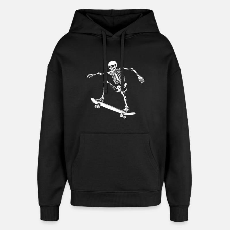 Skateboard Skateboard Skather Drôle - Sweat à capuche unisexe Stanley/Stella Oversized - noir