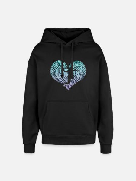 Handball Spielerin Herz - Oversized Unisex Hoodie von Stanley/Stella - Schwarz