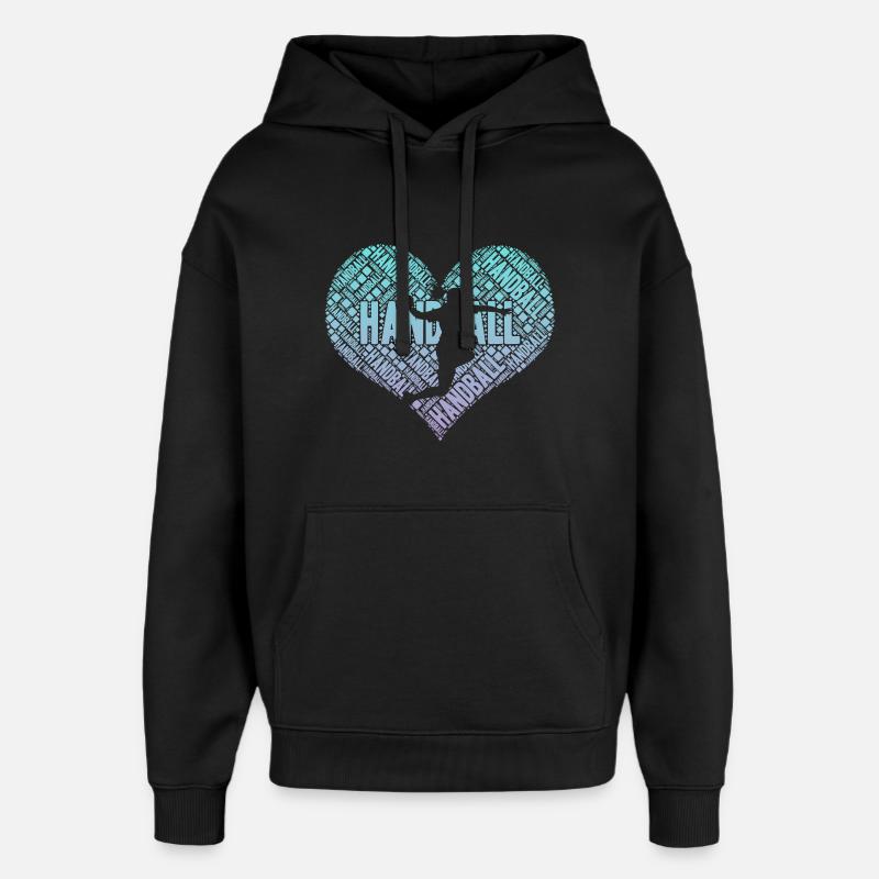 Cœur de joueur de handball - Sweat à capuche unisexe Stanley/Stella Oversized - noir