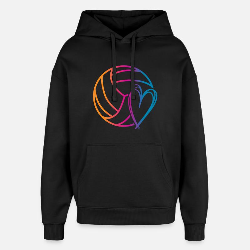 Volleyball Bold - Hættetrøje unisex Stanley/Stella Oversized - sort