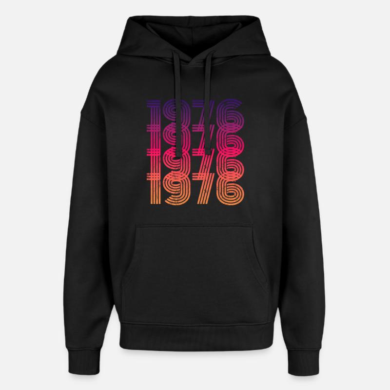Millésime 1976 - Sweat à capuche unisexe Stanley/Stella Oversized - noir