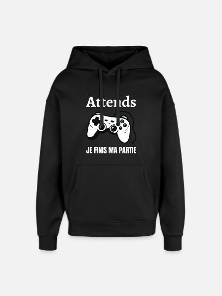Wait, I'm finishing my game - Oversized Unisex Hoodie by Stanley/Stella - black